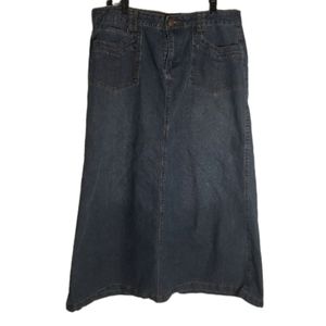 CATO Below Knee Length Denim Pencil Skirt Stretch Slit Back